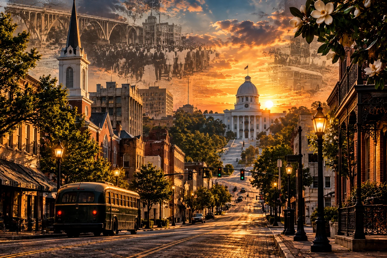 Editorial illustration of Montgomery history